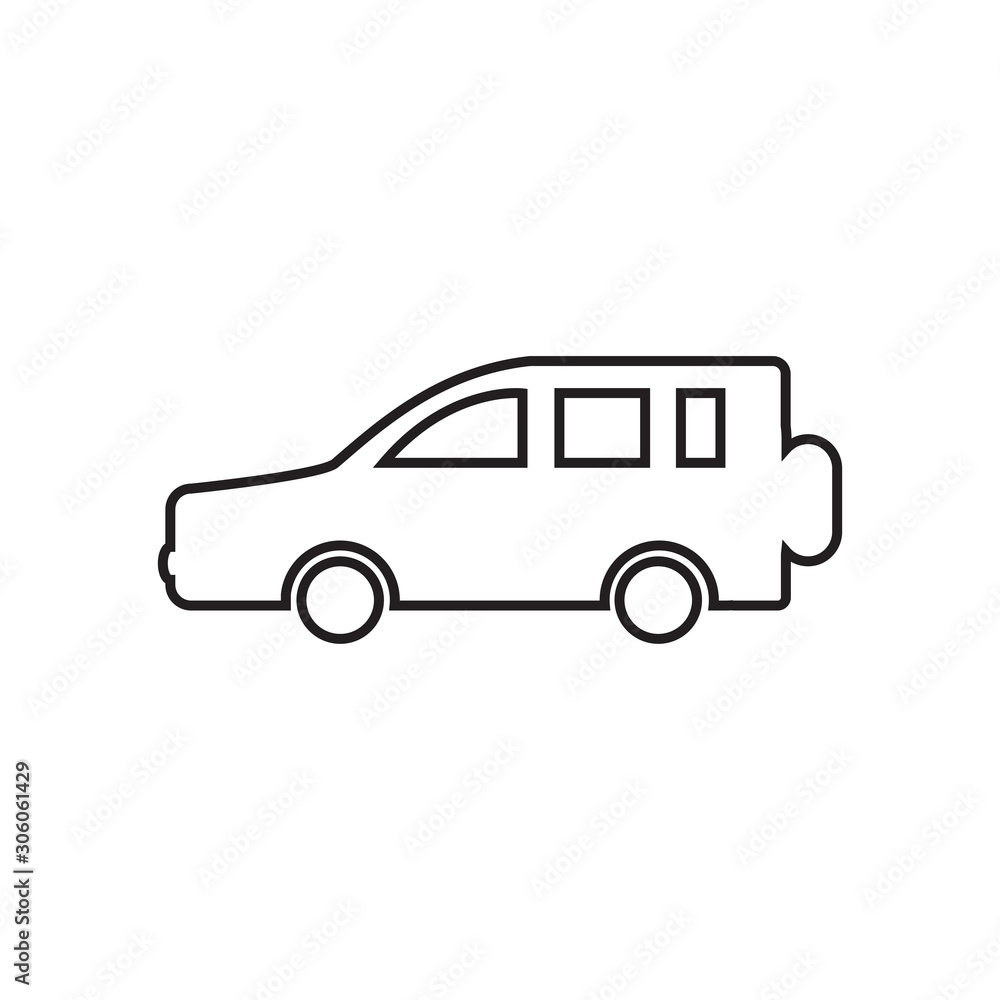 Car icon vector in simple design template