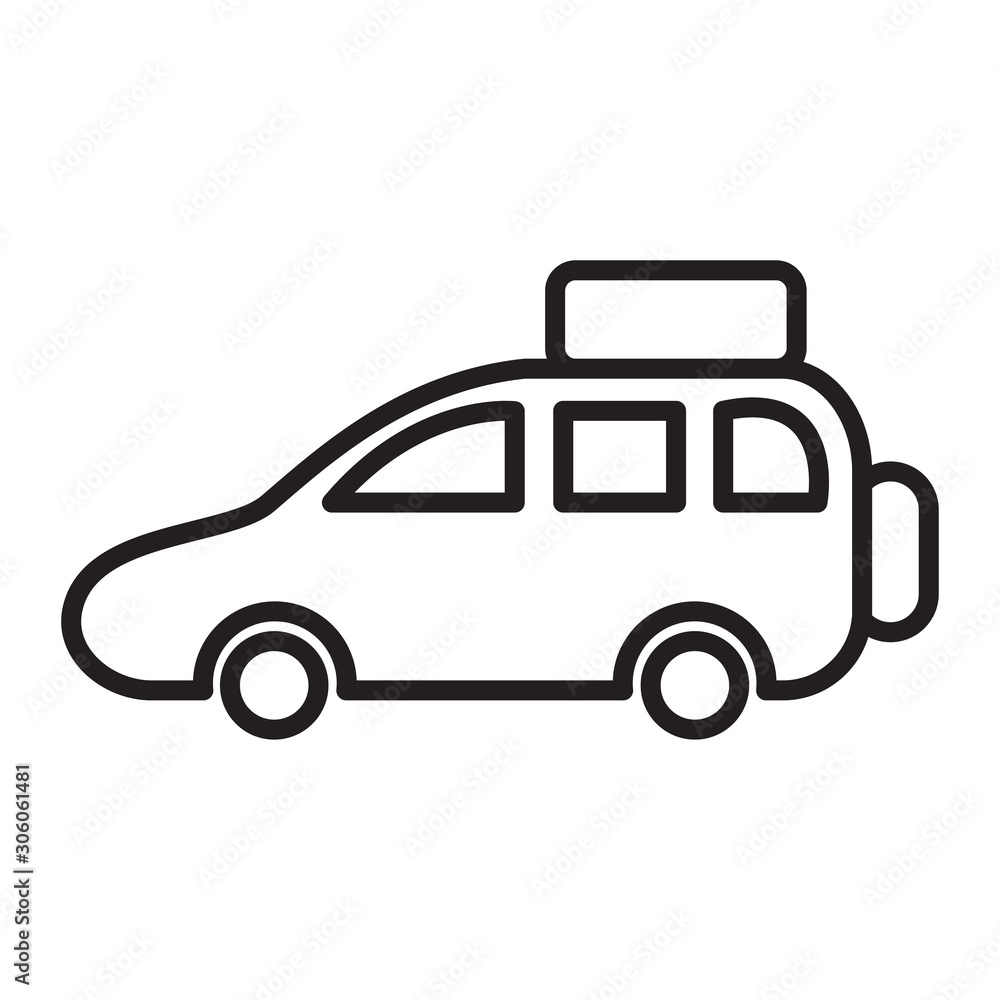 Car icon vector in simple design template