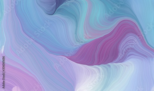 modern curvy waves background illustration with light pastel purple, antique fuchsia and lavender blue color © Eigens