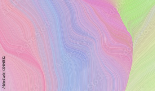 elegant curvy swirl waves background illustration with pastel violet, tea green and light green color