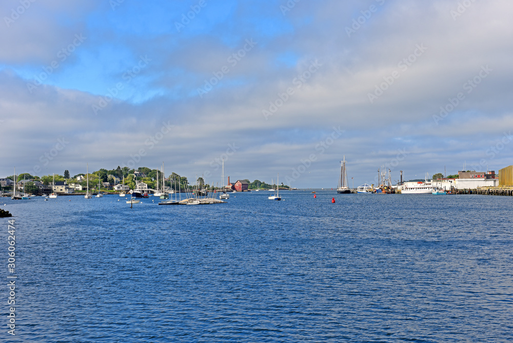 Gloucester inner harbor, Massachusetts, USA. Gloucester is the largest city of Cape Ann.