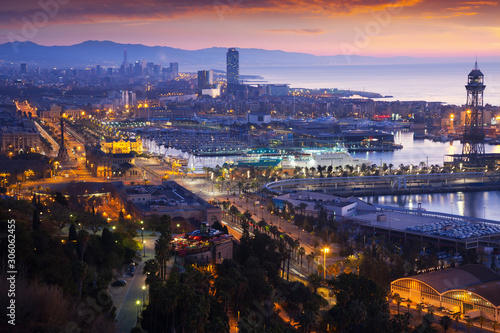 Port  of Barcelona in early morning. Catalonia © JackF