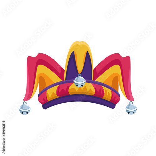 jester hat icon, flat design