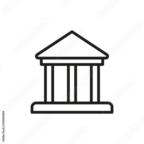 Simple bank line icon.