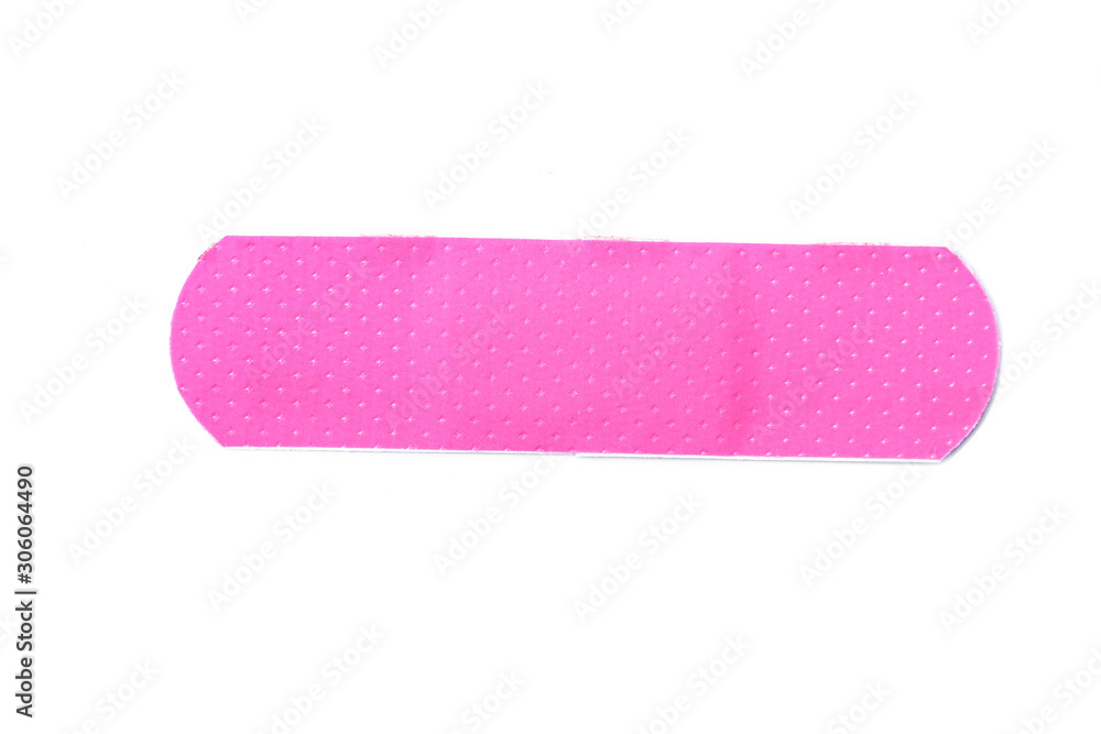 pink Strip of adhesive bandages plaster isolated on white, Medical Equipment pink Strip of adhesive bandages plaster isolated on white, Medical Equipment