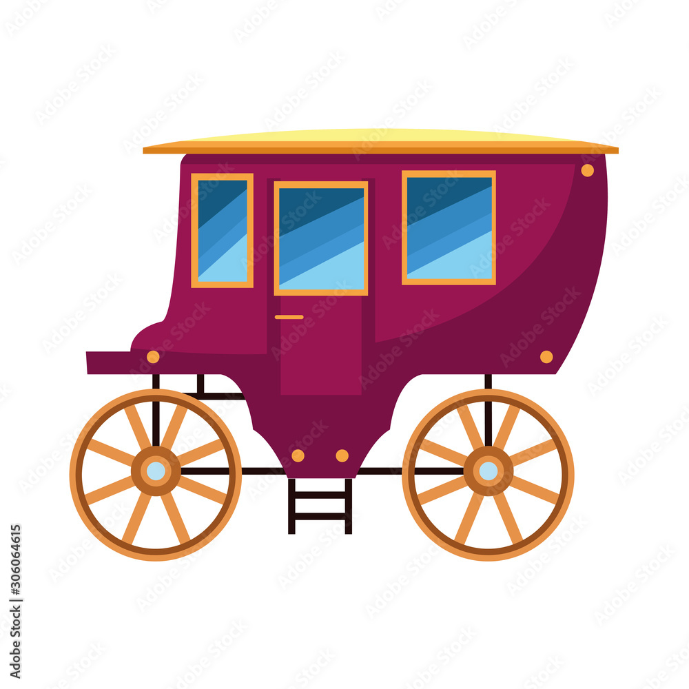 vintage carriage icon, flat design