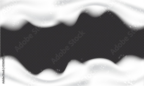 Bath foam soap with bubbles isolated vector illustration on transparent background. Shampoo and soap foam lather vector illustration.