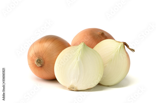 Fresh Onion isolated white background.