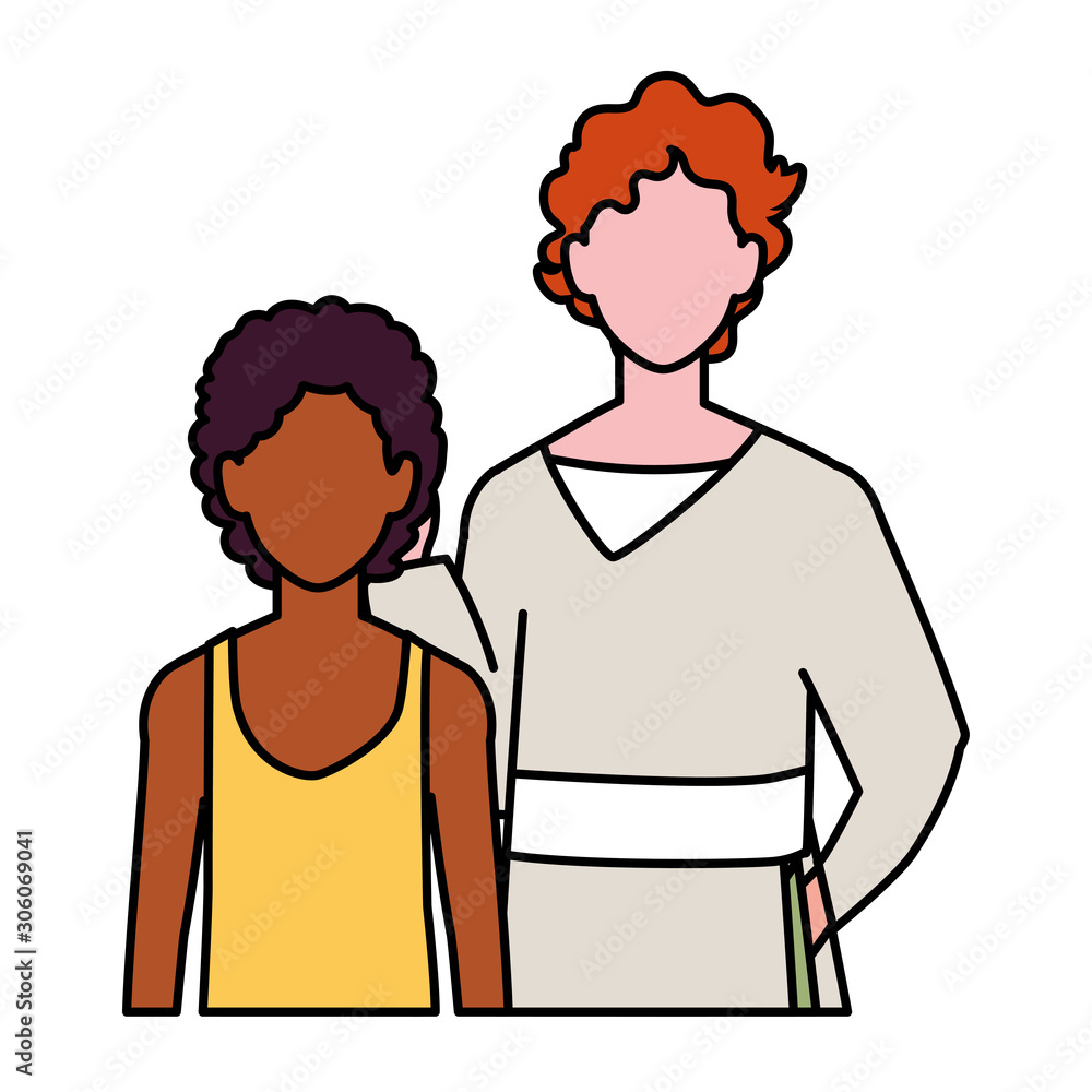 men faceless with different poses on white background men faceless with different poses on white background