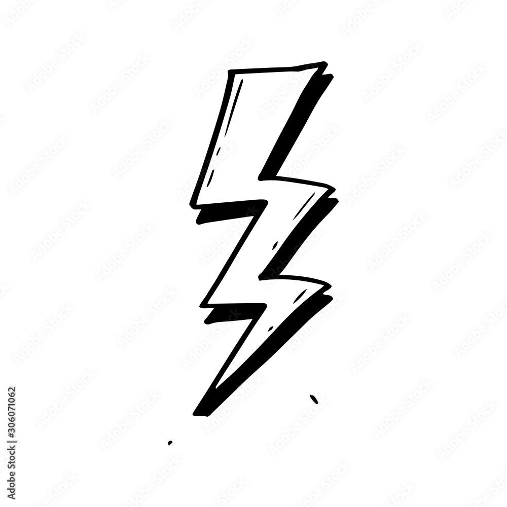hand drawn vector doodle electric lightning bolt symbol sketch illustrations. thunder symbol doodle icon .design element isolated on white background hand drawn vector doodle electric lightning bolt symbol sketch illustrations. thunder symbol doodle icon .design element isolated on white background