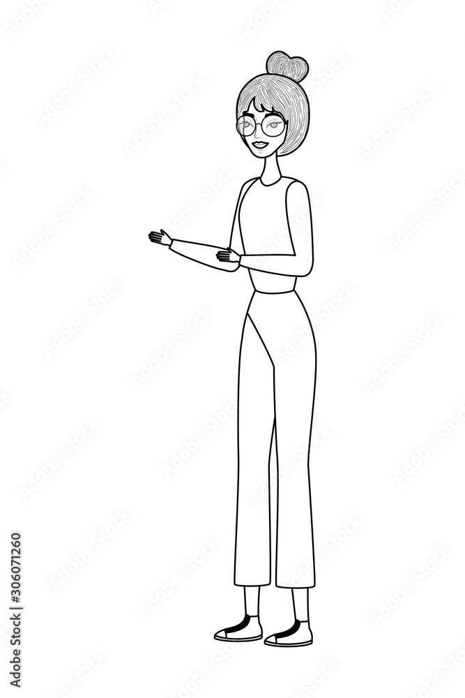 Cute woman cartoon drawing vector design Cute woman cartoon drawing vector design
