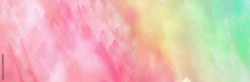 Obraz premium banner beautiful brushed background with colorful baby pink, pale green and pale violet red painted color