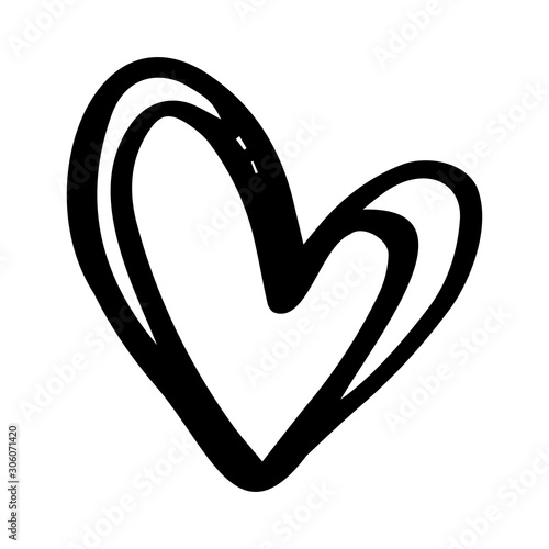 doodle heart symbol sketch illustrations. love symbol doodle icon .design element isolated on white background