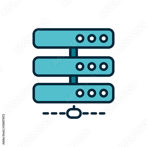 database center server internet of things line and fill icon