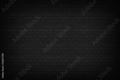 Abstract black brick wall pattern background and black backdrop  Blank copy space.