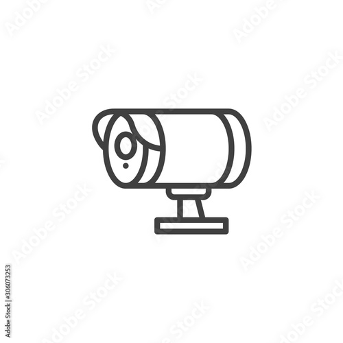 DVR camera line icon. linear style sign for mobile concept and web design. Security camera outline vector icon. Symbol, logo illustration. Vector graphics