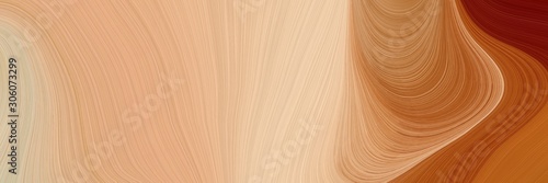 banner modern curvy waves background illustration with burly wood, saddle brown and coffee color