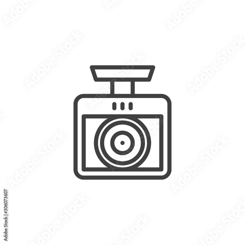 Car drive Video Recorder line icon. linear style sign for mobile concept and web design. Car DVR Camera outline vector icon. Symbol, logo illustration. Vector graphics