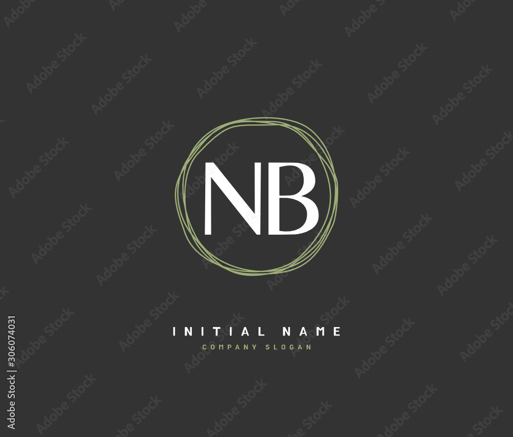 N B NB Beauty vector initial logo, handwriting logo of initial signature, wedding, fashion, jewerly, boutique, floral and botanical with creative template for any company or business. N B NB Beauty vector initial logo, handwriting logo of initial signature, wedding, fashion, jewerly, boutique, floral and botanical with creative template for any company or business.