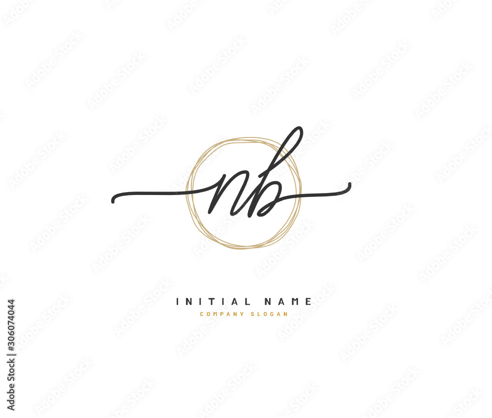 N B NB Beauty vector initial logo, handwriting logo of initial signature, wedding, fashion, jewerly, boutique, floral and botanical with creative template for any company or business. N B NB Beauty vector initial logo, handwriting logo of initial signature, wedding, fashion, jewerly, boutique, floral and botanical with creative template for any company or business.