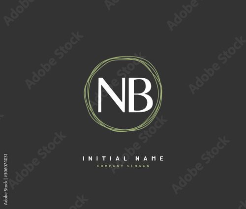 Free Download N B NB Beauty vector initial logo, handwriting logo of initial signature, wedding, fashion, jewerly, boutique, floral and botanical with creative template for any company or business. - GFXLoad