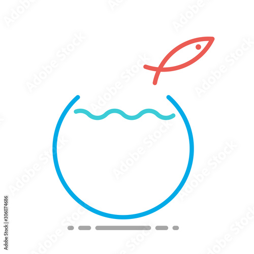 Fish jumping outside fishbowl