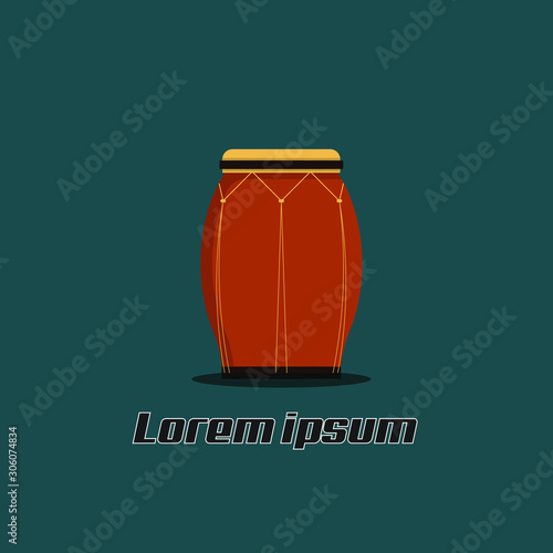 Traditional Musical Instrument Named Ketipung Vector for T-Shirt Logo photo