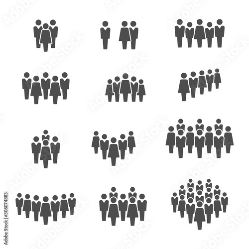People group vector icons. Business teamwork, equality, social network.
