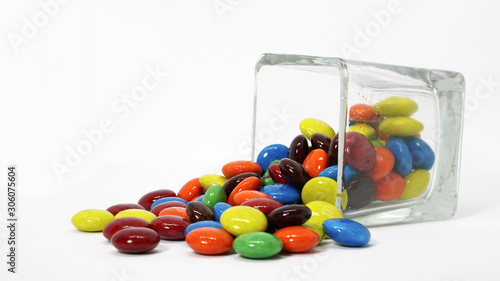 chocolate candy on white background