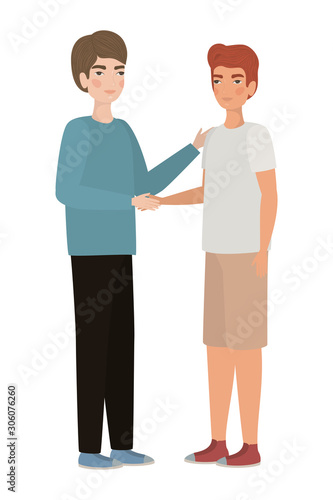 Cute men cartoons drawing vector design