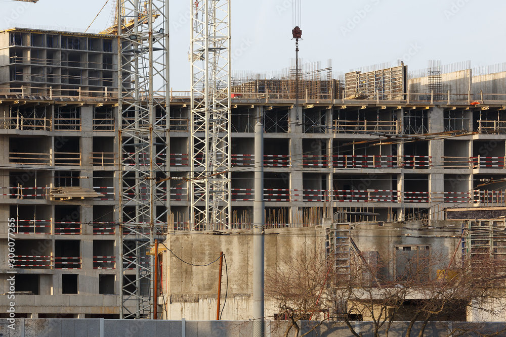Construction site of an apartment building Construction site of an apartment building