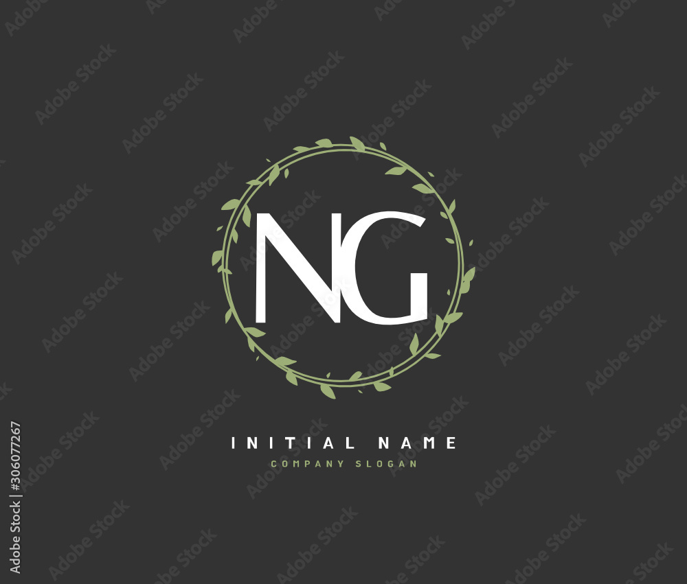 N G NG Beauty vector initial logo, handwriting logo of initial signature, wedding, fashion, jewerly, boutique, floral and botanical with creative template for any company or business. N G NG Beauty vector initial logo, handwriting logo of initial signature, wedding, fashion, jewerly, boutique, floral and botanical with creative template for any company or business.