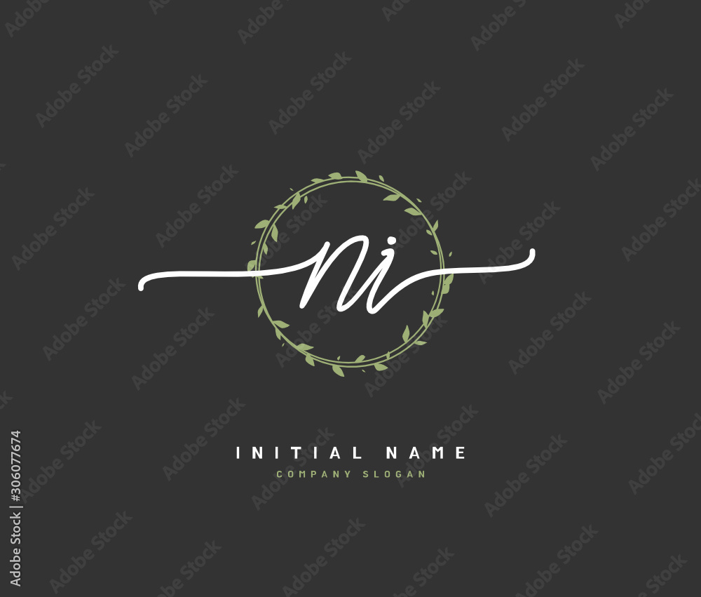 N I NI Beauty vector initial logo, handwriting logo of initial signature, wedding, fashion, jewerly, boutique, floral and botanical with creative template for any company or business. N I NI Beauty vector initial logo, handwriting logo of initial signature, wedding, fashion, jewerly, boutique, floral and botanical with creative template for any company or business.