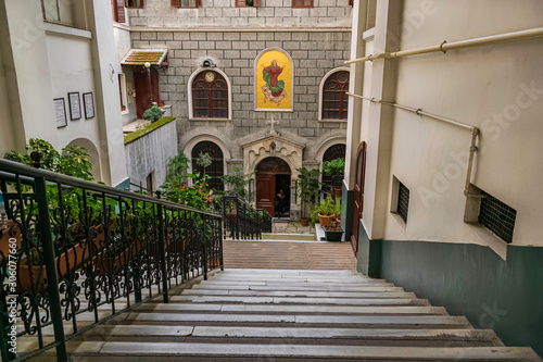Istiklal Avenu, Beyoglu, Istanbul/ Turkey- January 20, 2018: Entrance section...