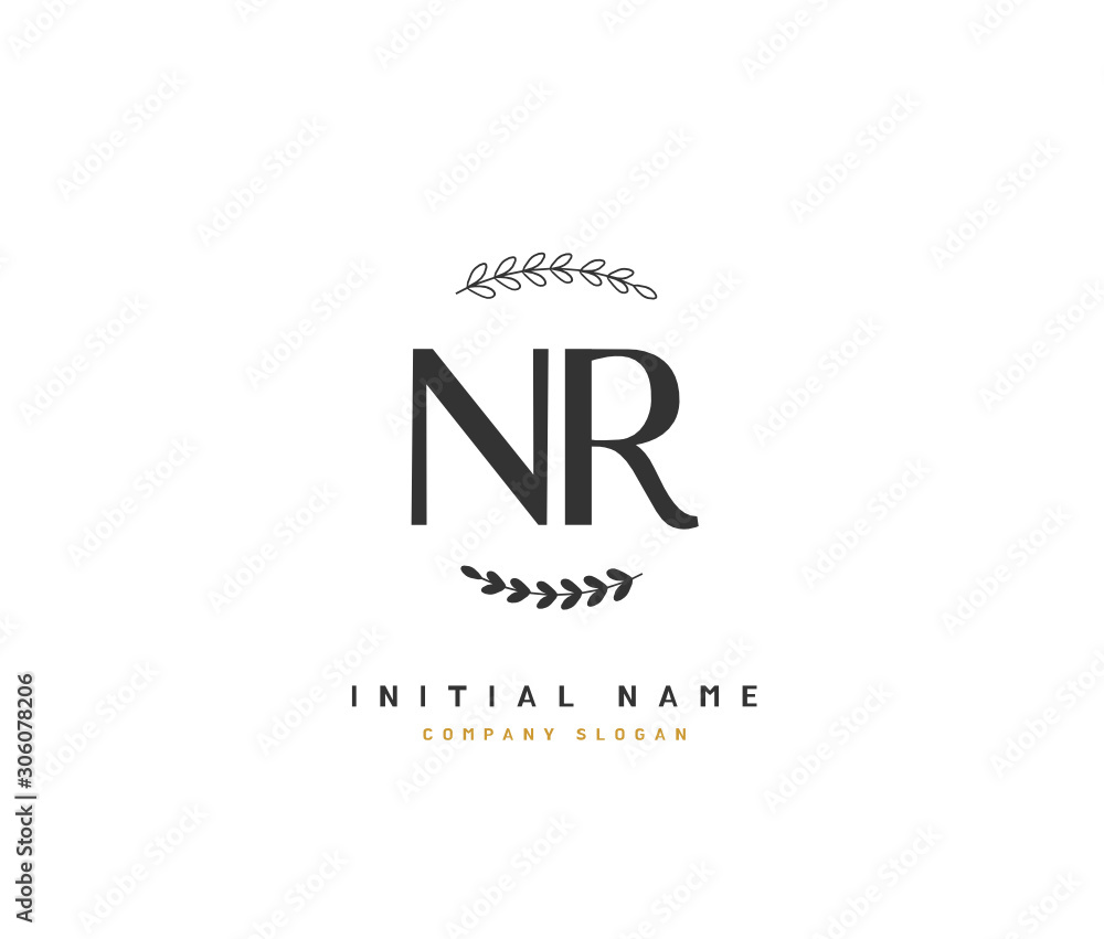 N R NR Beauty vector initial logo, handwriting logo of initial signature, wedding, fashion, jewerly, boutique, floral and botanical with creative template for any company or business. N R NR Beauty vector initial logo, handwriting logo of initial signature, wedding, fashion, jewerly, boutique, floral and botanical with creative template for any company or business.