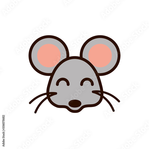 cute face mouse animal cartoon icon
