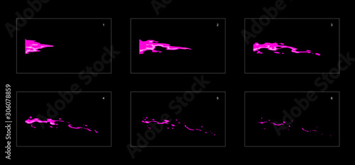 poison splashes vector classic frame by frame animation. poison splashes sprite sheet animation for game development, motion graphic or mobile games.