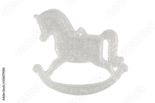 Photography horse christmas decoration isolated on white