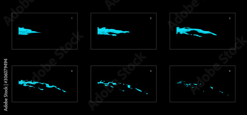 water splashes frame by frame classic animation. Water splashes animation effect. water splashes sprite sheet for animation, game development, motion graphic or mobile games.