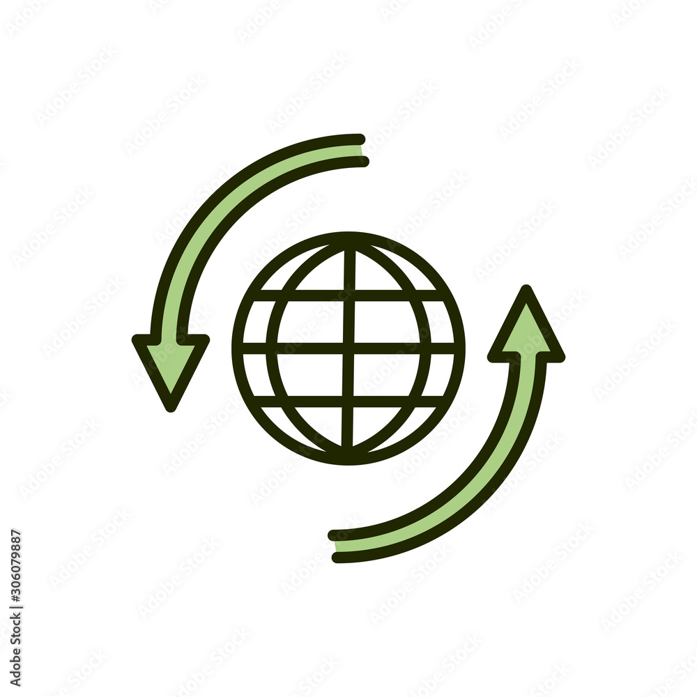 world recycle environment ecology line and fill world recycle environment ecology line and fill
