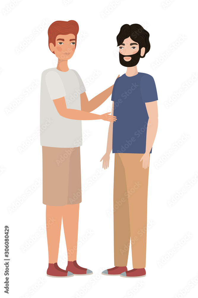 Obraz premium Cute men cartoons drawing vector design