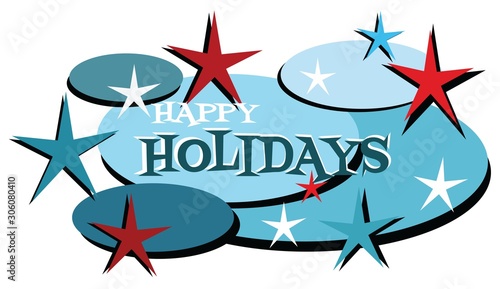 Happy Holidays mid century modern design