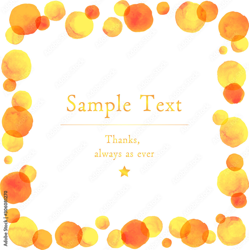 水彩 Watercolor イラスト 丸 ドット Dot Circle フレーム 黄色 オレンジ Stock Vector Adobe Stock 水彩 Watercolor イラスト 丸 ドット Dot Circle フレーム 黄色 オレンジ Stock Vector Adobe Stock