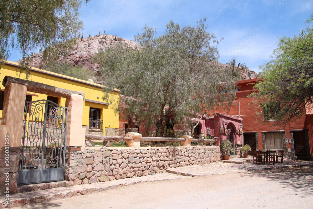Fototapeta premium Touristic street in the centre of Purmamarca, Argentina