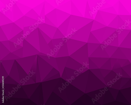 Background: purple abstract geometric pattern with triangles