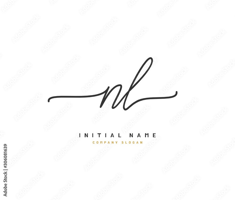 N L NL Beauty vector initial logo, handwriting logo of initial signature, wedding, fashion, jewerly, boutique, floral and botanical with creative template for any company or business.