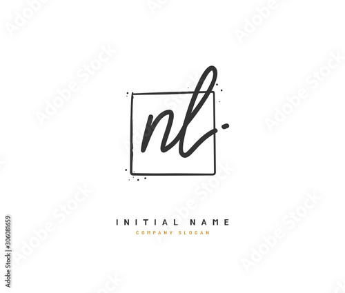 N L NL Beauty vector initial logo, handwriting logo of initial signature, wedding, fashion, jewerly, boutique, floral and botanical with creative template for any company or business.