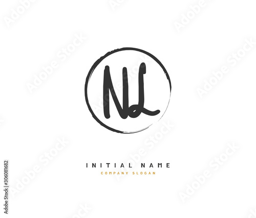 N L NL Beauty vector initial logo, handwriting logo of initial signature, wedding, fashion, jewerly, boutique, floral and botanical with creative template for any company or business.