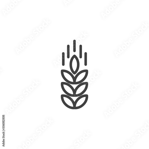 Wheat ear line icon. linear style sign for mobile concept and web design. Agriculture field spike outline vector icon. Bakery symbol, logo illustration. Vector graphics