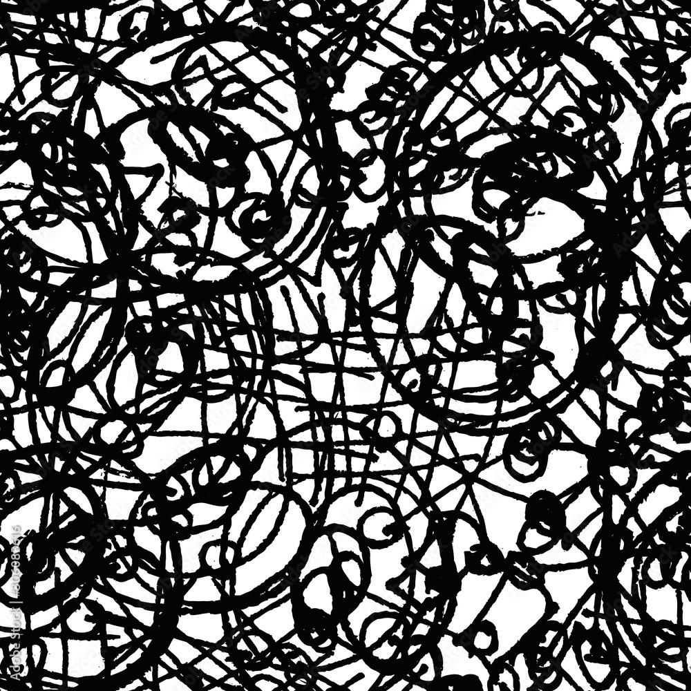 Fototapeta premium Seamless abstract grunge background. Black and white pattern of repeating elements